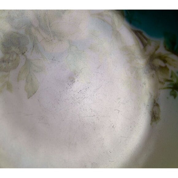 Hermann Ohme Silesia Hand Painted Dessert Plate Roses 6.25 inches - Picture 6 of 7